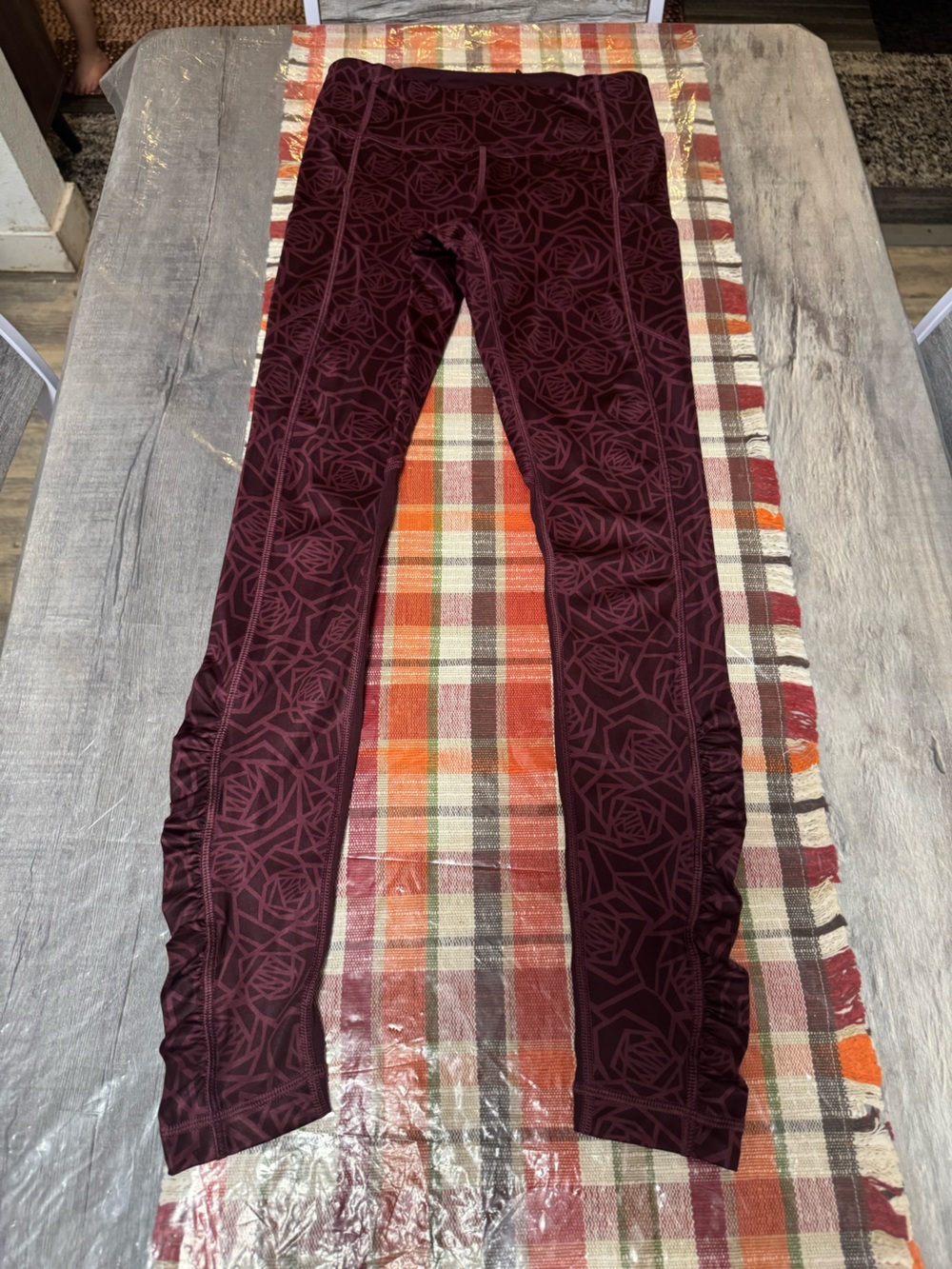 lululemon athletica Burgundy Floral-Pattern Leggings